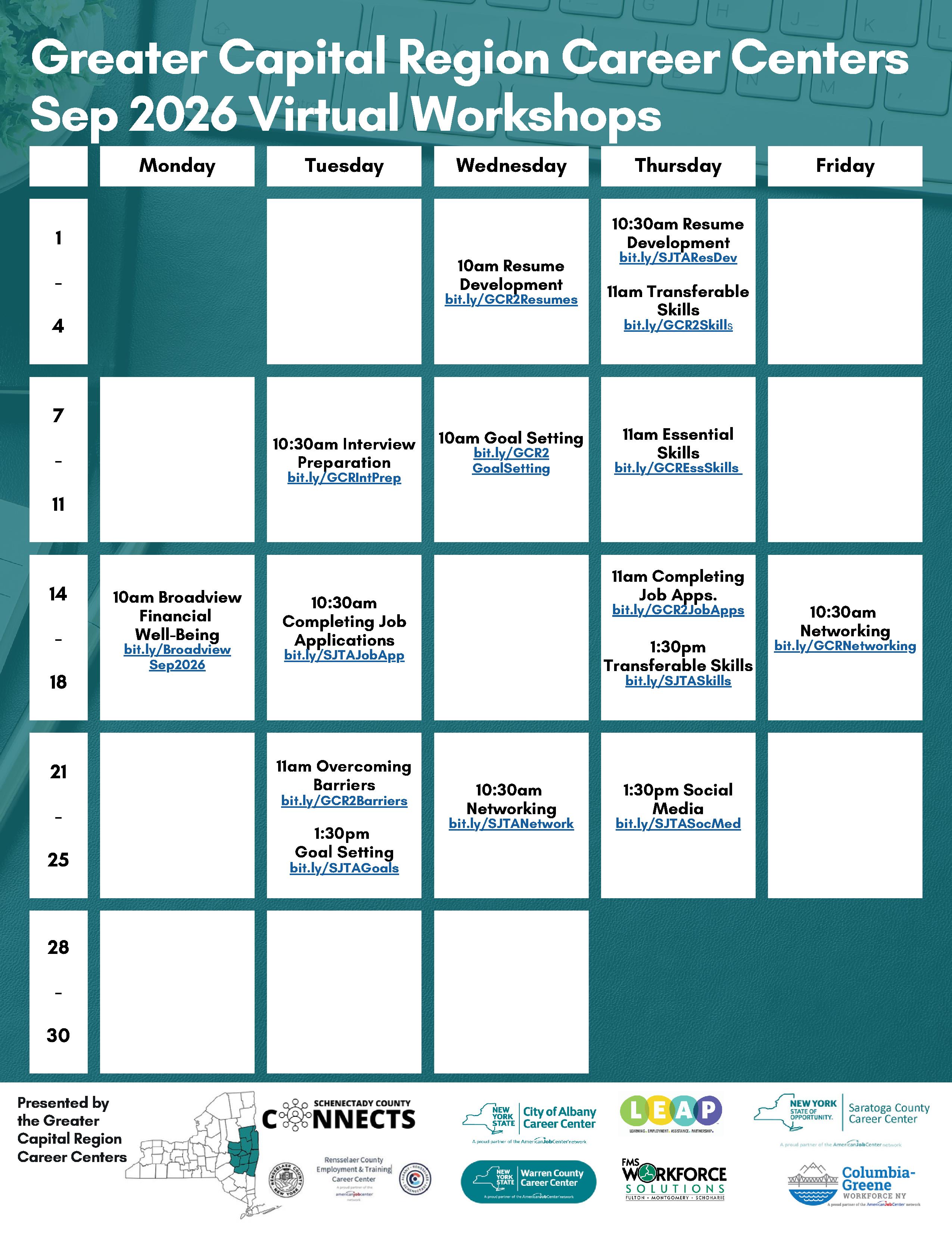 september gcr calendar
