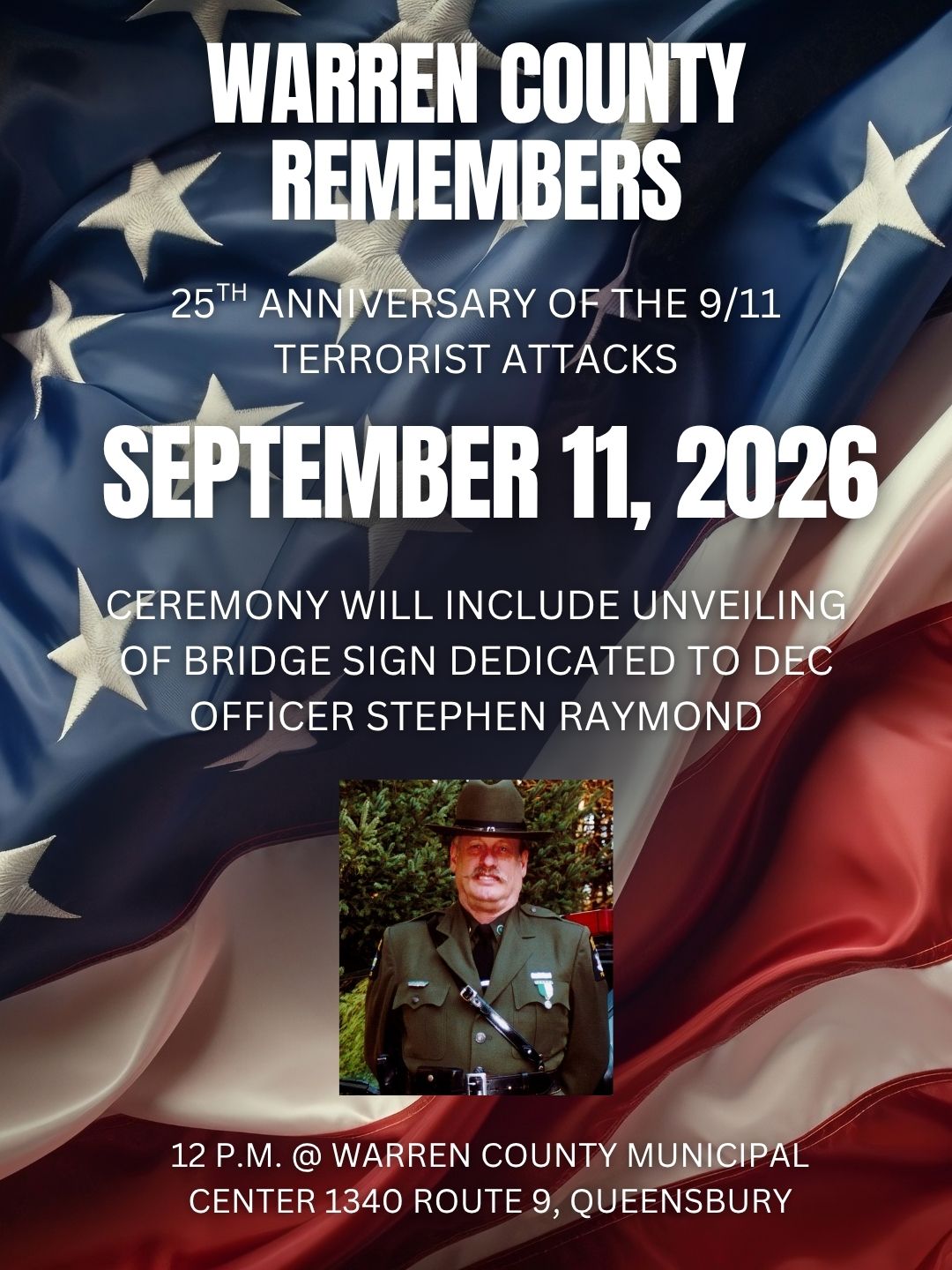 flyer for 9/11 event at warren county municipal center