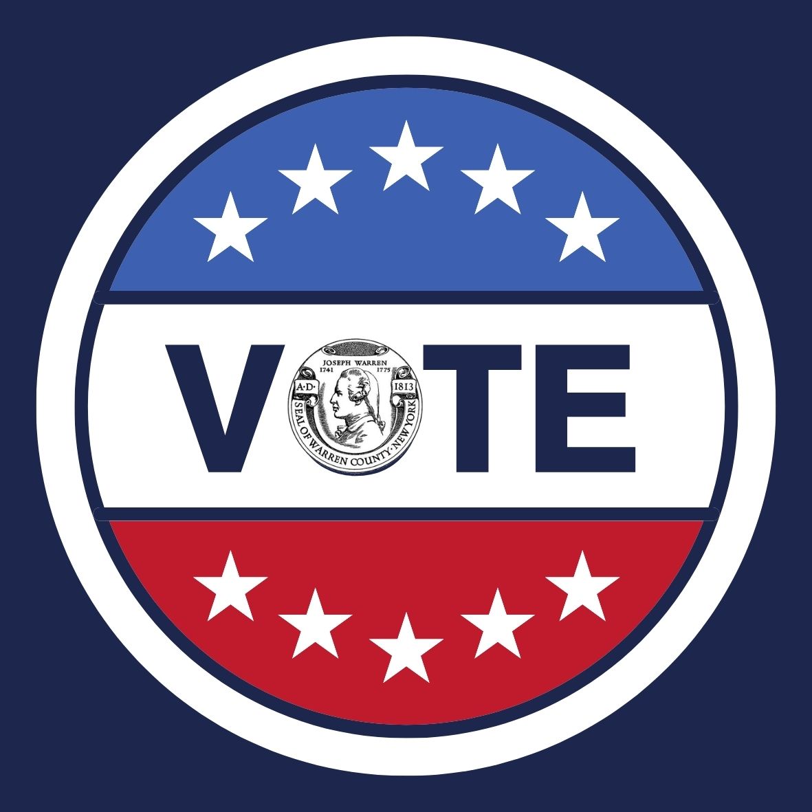 voting sticker with warren county seal