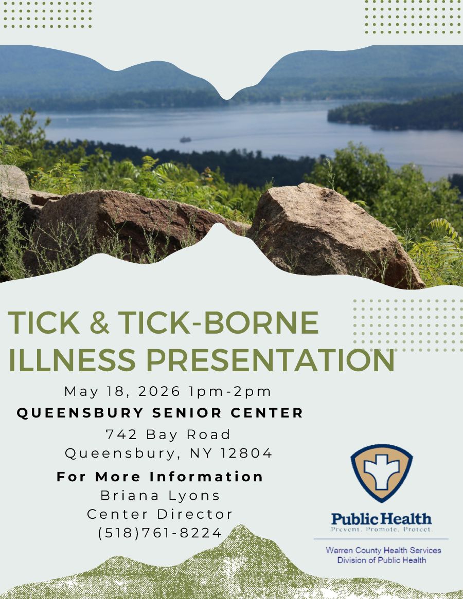 tick education program May 18, 2026 at Queensbury Senior Center