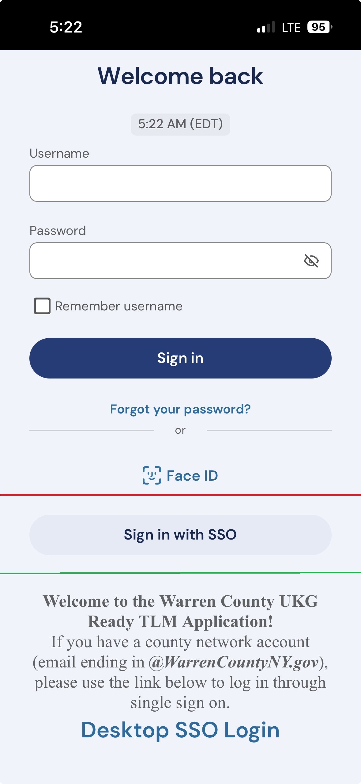 App Login Screen