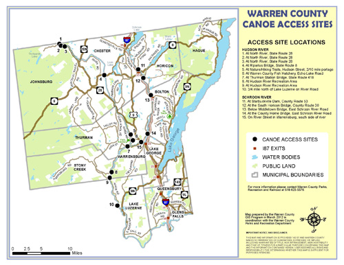 Canoe Access Sites Map