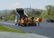 Paving crew working