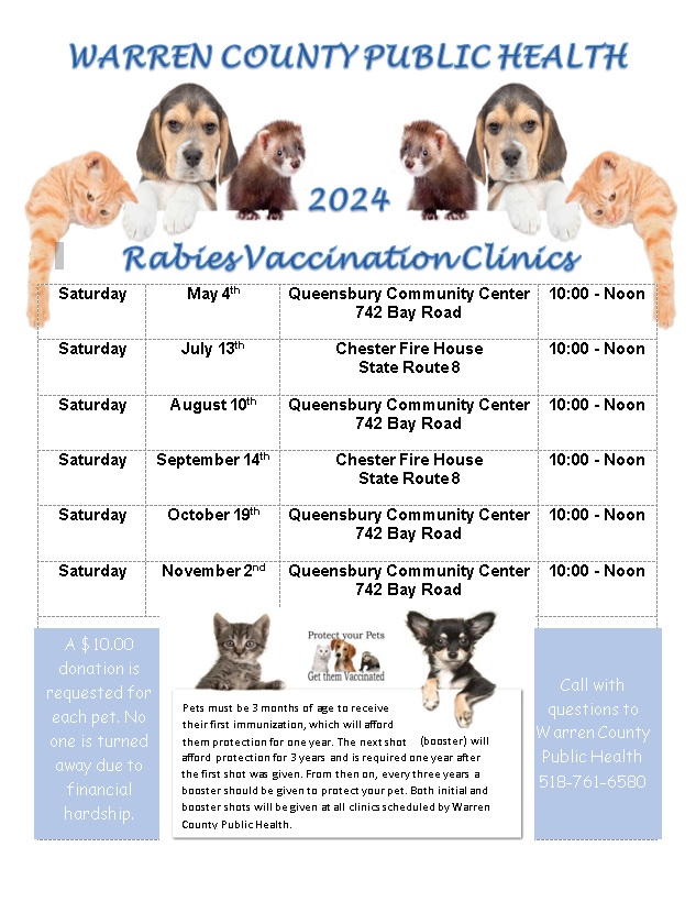 Rabies Clinic Schedule