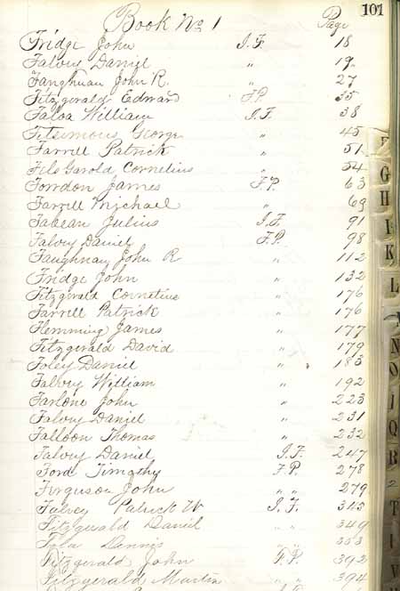 Sample page of Naturalization index