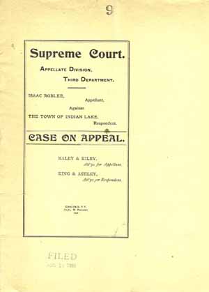 A sample case on appeal involving the Town of Indian Lake