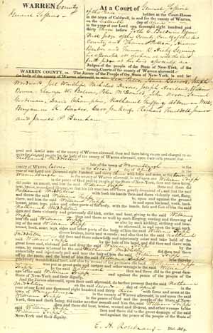 A sample criminal indictments record