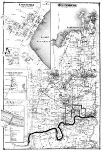 A highly detailed map of the Queensbury, Lake George Village, Feeder Dam, and French Mountain regions