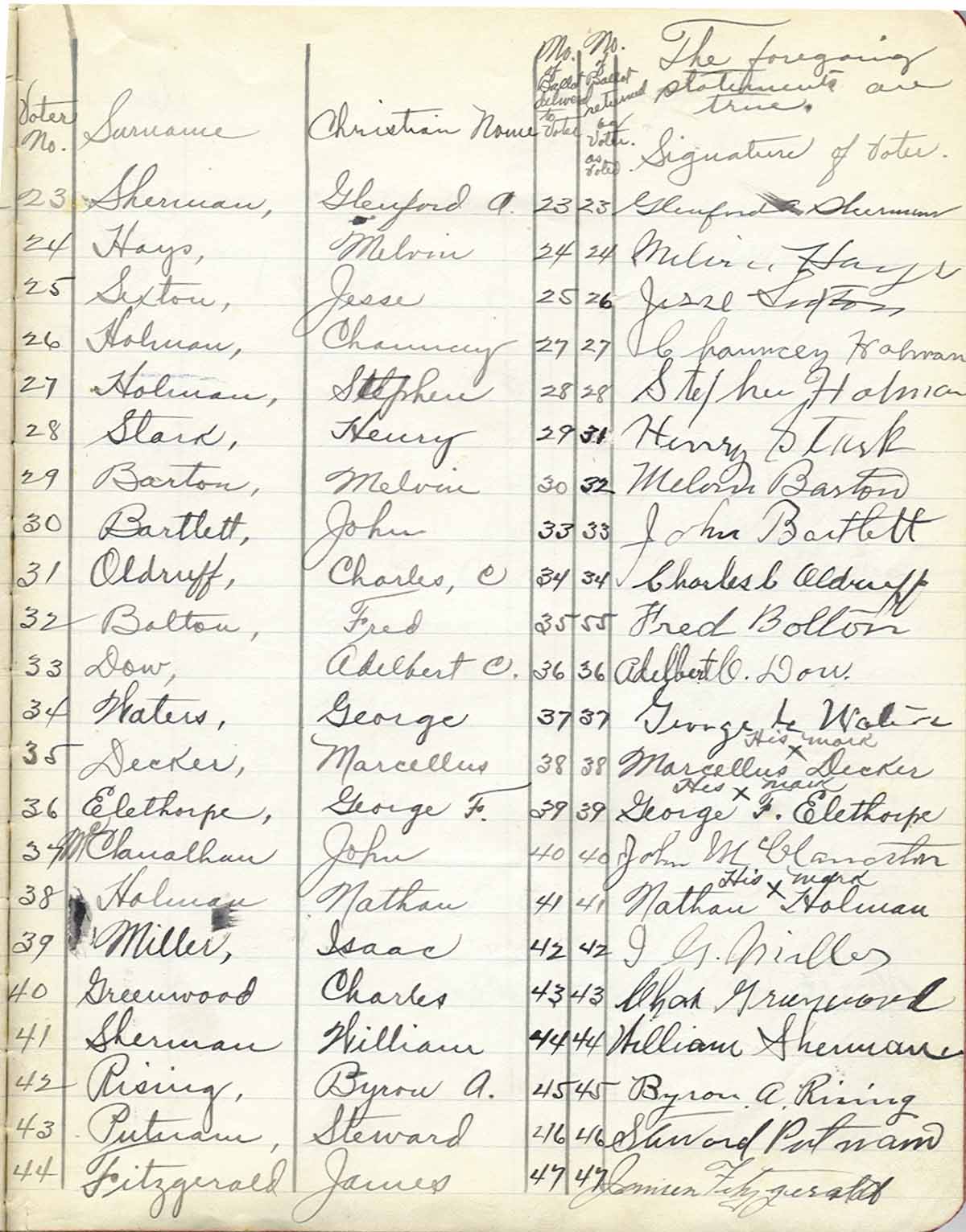 sample of election records