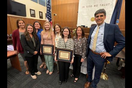 Staff from Warren County Department of Social Services, Glens Falls Hospital and Warren County District Attorney's Office during Crime Victims Rights Week ceremony April 23, 2026