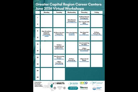 June calendar of free career workshops