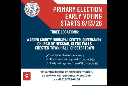 graphic detailing early voting june 13 through june 21, 2026