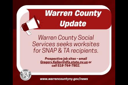 warren county seeks worksites for snap recipients