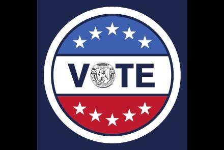 voting sticker with warren county seal