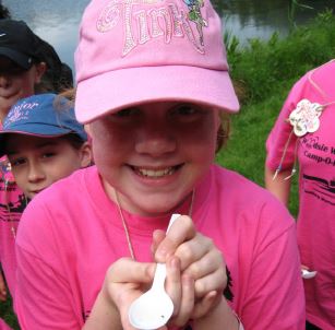 Girl with pink hat